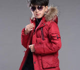 New Arrival Boys Winter Jackets Fur Hooded Coll Teenage Boys Winter Coats Children Duck Down Jackets Kids Outerwe for 6-13T