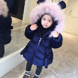 New Arrival Cute Girls Winter Coats Cartoon E Thick Warm Cotton-padded Jacket Princess Girl Velour Outwe Fur Coll JF372