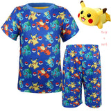 New Arrival summer Baby Sleep wears short sleeve Boys pokemon Pajamas Children cute Pyjamas Girls Cartoon toys Kids Clothing set