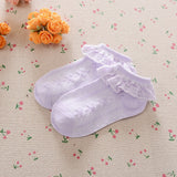 New Arrivals Kids Girls Ruffled Lace Short Socks Baby Girls 2-3 3-5 5-8 Size Frilly Frills White Cotton Ankle Socks Thin Cotton