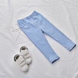 New Autumn Baby Pants Soft Cotton Baby Boy Pants Solid All Matched Girls Trousers White Blue Denim Girl Leggings Boys Legging