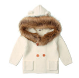New Autumn Winter Sweaters Baby Boys Girls Cartoon Cardigan Ears Clothing Newborn Knitted Jackets Hooded Long Sleeve Baby Coat