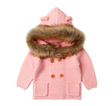 New Autumn Winter Sweaters Baby Boys Girls Cartoon Cardigan Ears Clothing Newborn Knitted Jackets Hooded Long Sleeve Baby Coat