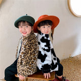 Baby Girl Boy Winter Jacket Thick Lamb Wool Infant Toddler Child Cow Pattern Coat Baby Leopard Outwear Cotton ClothesEY10111