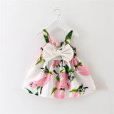 New Baby Girl Dress Kids Clothing Summer Style Girls Casual Dresses Floral Print Infant Party Dress Designer Kids Clothes GD-438