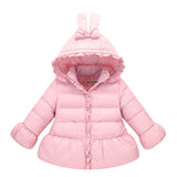 Baby Girls Jackets Autumn Winter Jacket Kids Warm Hooded Children Outerwear Coat Girls Floral Down Clothes