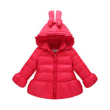 Baby Girls Jackets Autumn Winter Jacket Kids Warm Hooded Children Outerwear Coat Girls Floral Down Clothes