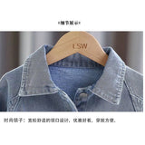 Children Denim Jackets Trench Jean sequins Jackets Girls Kids clothing baby Lace coat Casual outerwear Spring Autumn 1-5year