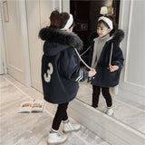 Children Winter Coats Kids Plus Velvet Hooded Jacket Girls Thick Warm Parkas Children Windbreaker Outerwear 6 8 10 12 13 Yrs
