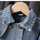 Children's Denim Jackets Trench Jean Embroidery Jackets Girls Kids clothing baby Lace coat Casual outerwear Spring Autumn