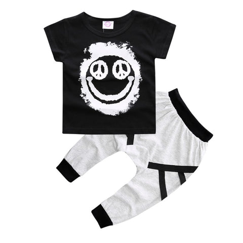 New Fashion Brand Summer Baby girls boy clothing sets Short-sleeved Cotton T-shirt Top+Pants Baby Boys Girl clothes infant suits