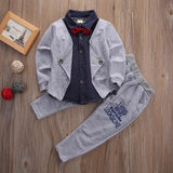 New Fashion Kids 2pcs Formal Dress Shirts Sets Toddler Baby Boys Kids Tops Pants Clothes 2Pcs Fashion Kid Outfits Gentleman Set