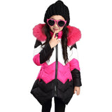 Kids Girls Winter Coat Parka 4 To 12 Years Children Jacket Cotton Padded Fur Collar Girls Hooded Coats Warm Clothing
