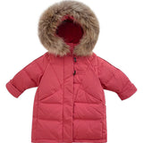 Winter Coats For 2 3 4 6 7 8 Yrs Baby Girl Clothes Fur Collar Hooded Down Parkas Mig-length Style Warm Girl Clothing