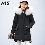 New Fur Hooded Kids Winter Jacket Girls Warm Coats 2018 Children Winter Co Thick Long Down Coats for Teenagers Outerwe Parka