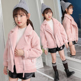 Girls Coats And Jackets  Suede Fleece  Kids Coats 4-10 Old Size  Autumn Winter 9GT018