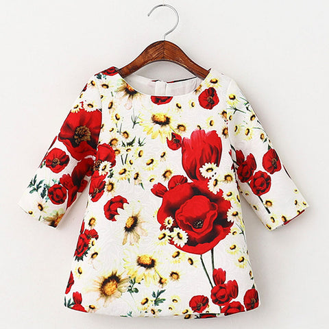 New Girls Dresses 2018 Brand Autumn&Winter Princess Dress Kids Clothes Flower Fashion Design Dresses for Baby Girls Clothes 2-9Y