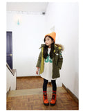 Girls Winter Coat  Green Color Thickness  Hooded Kids Winter Jacket   Manteau Fille Hiver Girls Coat  6WJT013