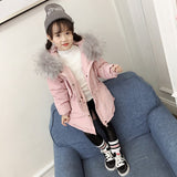 Girls Winter Coat Fur Hooded Thickness Kids  Jackets  Manteau Fille Hiver  Winter Jacket   8WC039
