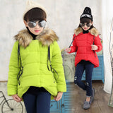 Girls Winter Jackets Thickness Fur Collar  Childern Coats  Manteau Doudoune Enfant Fille  Girls Jackets  6WTT033