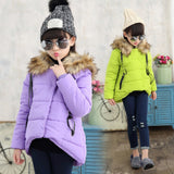 Girls Winter Jackets Thickness Fur Collar  Childern Coats  Manteau Doudoune Enfant Fille  Girls Jackets  6WTT033
