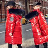 Kids   Thick Warm Jackets Coat Winter Boys girl clothes Children parka real Fur Long Hooded Outerwear overcoat