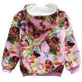 Moana Maui Warm jacket Hoodies Coats Kid Boys Girls Wool winter Thicker Cotton clothing Children Vaiana Thick Zipper Hoodie