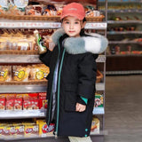 Autumn Winter Children Thicken Warm Hooded Kids Down Coats For Girls 4 6 8 10 12 Years Solid Color Girl Outerwear