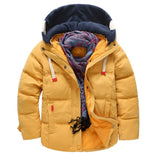 New Snowsuit White Down Jacket For Boys 2018 Parkas Winter Clothing Cheap Children Co Kids Casual Hooded Solid Warm Outerwear