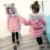 New Spring Winter Jacket Children Girls Down Co Parka E Fur Hooded Cotton Kids Warm Thick Snow We Jacket Outerwe JW3036A