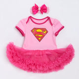 New Style Newborn Dress Baby Clothes Girls Superman Blue Rompers Ruffle Toddler Tutu Dresses Girl Party Clothes for Birtthday