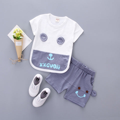 New Summer Baby Clothing Set Cotton Cute Pattern T-shirt&shorts Baby Boy Clothing Sets 0-2 Ye Baby Suit Set Baby Clothes