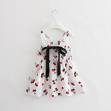 New Summer Baby Kids Cotton Vest Dresses Princess Girls Dress Newborn Infant Sundress Clothes Cute Cherry Print Flower Vestidos
