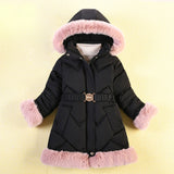 Winter Coats For Children Clothing Girl   Cotton Hooded Long Down Jackets For Toddler Girls Coat 5 6 7 8 9 10 Years Old