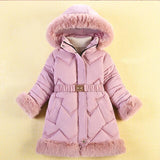 Winter Girls Parkas Warm Down Jacket Children's Hooded Coat Solid Jacket for Girls 3-8 Years Old Windproof Outerwear