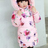 Winter Jacket For Girls  Print  Flower  Children's Winter Jackets   Manteau Fille Hiver  Girls Coat  6WJT012