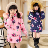 Winter Jacket For Girls  Print  Flower  Children's Winter Jackets   Manteau Fille Hiver  Girls Coat  6WJT012