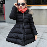 New Winter Jacket Girl Hooded Zipper thickness Manteau Fille Hiver Girls Winter Co 7WT006
