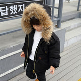 New Winter Jacket Kids boy 2-10 old size fur hooded coats Boys Winter Jacket 7WT050