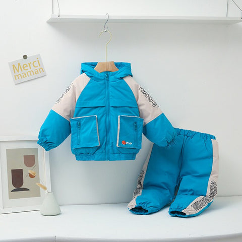 Winter warm down jacket Jumpsuit Baby Boys Girl Clothes children Clothing Set 2pcs Toddler Thick Overalls Snowsuit 3-10years