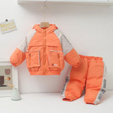 Winter warm down jacket Jumpsuit Baby Boys Girl Clothes children Clothing Set 2pcs Toddler Thick Overalls Snowsuit 3-10years
