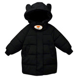 children's down cotton jacket for boys and girls middle and long winter hooded zipper cotton jacket cartoon jacket