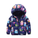 children's graffiti down cotton Outerwear    Children's Winter Jackets Cotton Infant Clothing Padded Jacket Clothes