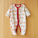 New lovey baby romper baby bodysuit cute  born girl boy clothes rainbow flower animal style cotton baby clothing ropa de bebe