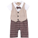 Newborn Baby Boy Clothes Formal Bodysuit Outfit Gift short Sleeve New Outfits Summer 6 9 12 18 24 Monthes