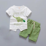 Newborn Baby Boy Clothes Summer Infant Clothing Short Sleeved T-shirts Tops Striped Pants Kids Bebes SuitsToddler Outfits Set