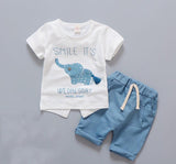 Newborn Baby Boy Clothes Summer Infant Clothing Short Sleeved T-shirts Tops Striped Pants Kids Bebes SuitsToddler Outfits Set
