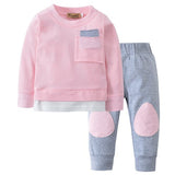 Newborn Baby Boys Girls Autumn Clothes Sets Cotton T-shirt Pants Long Sleeve Tops Infant 2pcs Suit Toddler Outfits Clothing Set