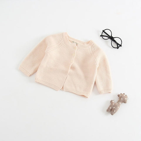 Newborn Baby Casual Clothes Baby Girls Cardigan Sweaters 2018 Spring Baby Girl Solid Cotton Sweater Coat Children Knitted Coats