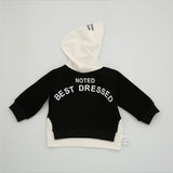 Newborn Baby Clothes Kids Boys Girl Contrast Color Embroidery X Hoodies Jacket Autumn Spring Sweatshirts Outwear Clothing A646